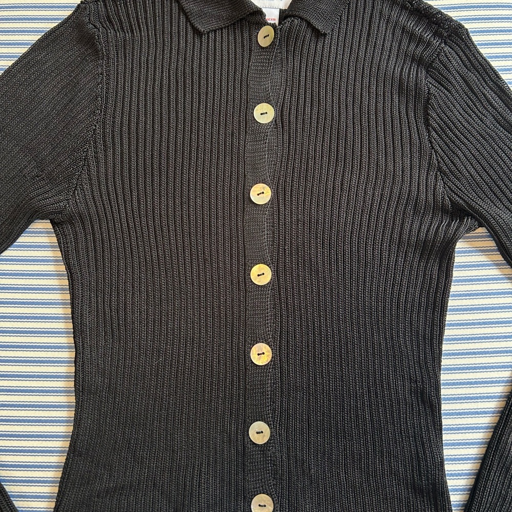 Calle Del Mar long sleeve cardigan black medium - Picture 3 of 9